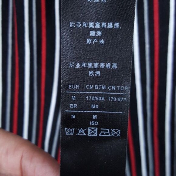 EMPORIO ARMANI Sleepwear Mens Medium Black Stripe Pajama PJs Set Cotton $155 - Picture 7 of 10